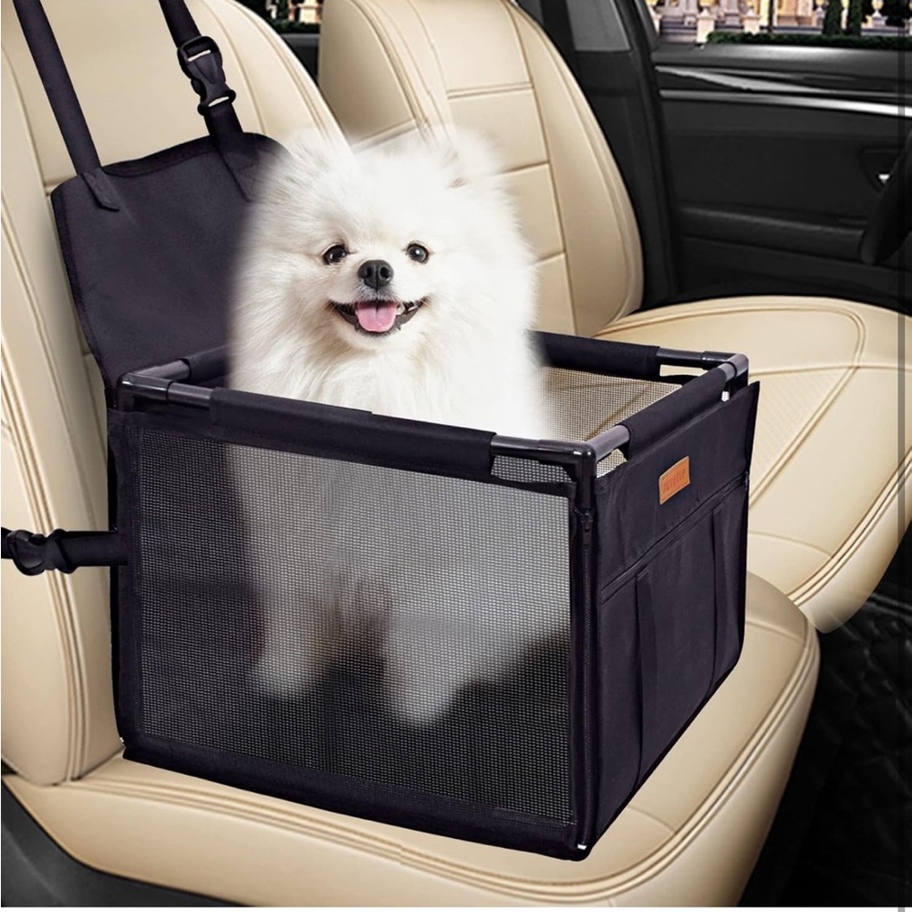NIP Portable Pet Booster Car Seat w/ Clip-On Safety Leash & Stable Frame